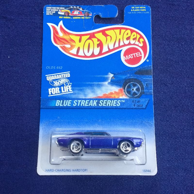 Diecast Hot Wheels Hotwheels HW Blue Streak Series Olds 442 Biru