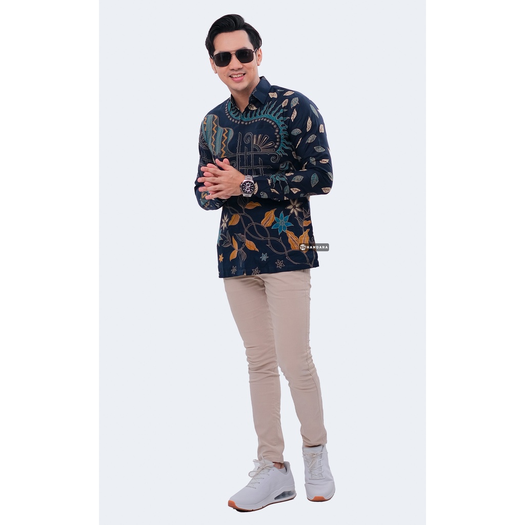 Baju Kemeja Batik Pria Lengan Panjang Slim Fit Premium Modern Full Furing Katun Halus Original Handara Motif Rawikara HB-207