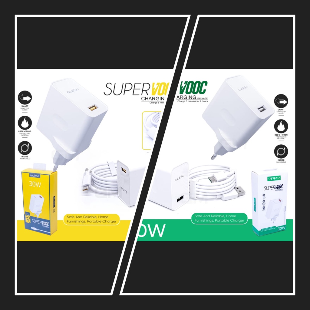 TC TRAVEL CHARGER SUPERVOOC REALME 65W dan 30W ORI 100%