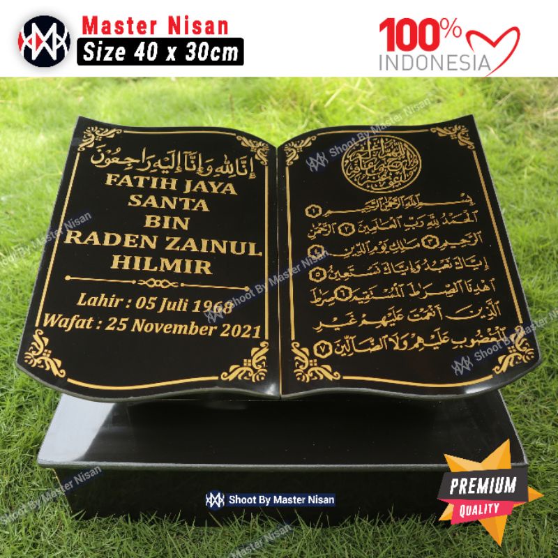 Nisan Makam Nisan Kuburan Bahan Granit Bentuk Buku Dengan Dudukan Termurah