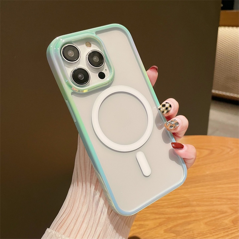 Slim Matte Transparan Cat Air Mewah Casing Ponsel Untuk IPhone 14 Pro Max Magsafe Cases Matte Marble Magnetic Transparent Cover Untuk Iphone12 13 ProMax