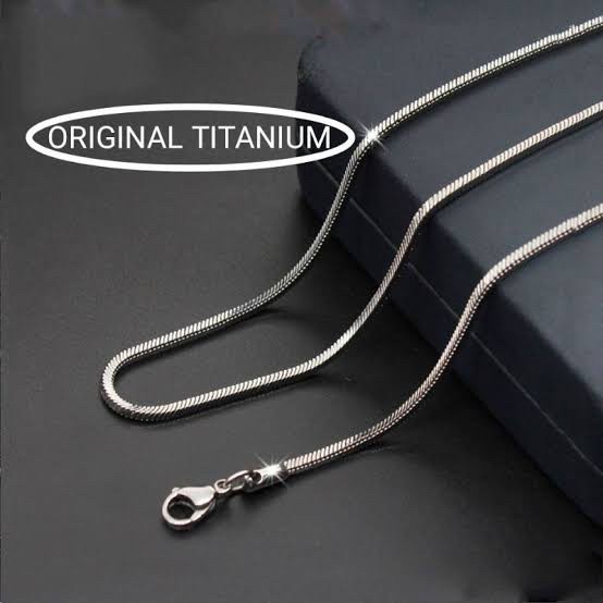 tali kalung silver stainless steel titanium ( Anti Karat ) TTNS TTNM Flat