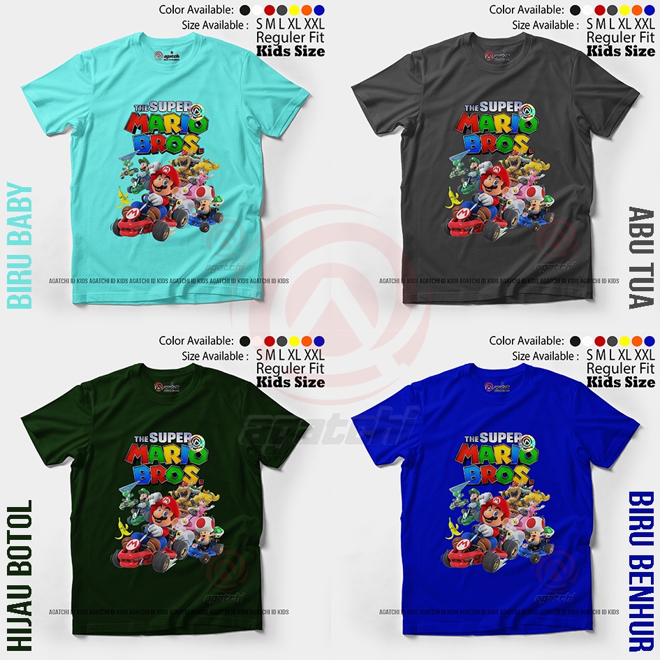 Baju Kaos Atasan Anak Laki - Laki Motif The Super Mario Bross