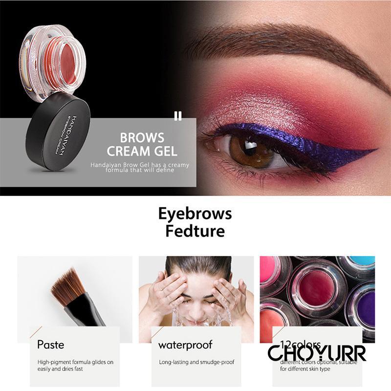 【COD】Eyebrow Cream + Eyebrow Pensil Double Head Brush Eyebrow Gel Alis Warna Waterproof Non-Smudge Alis Kosmetik Mata-CH