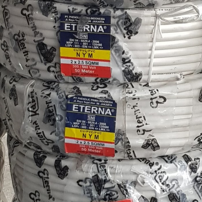 Komponen Listrik Kabel Listrik Nym 2X2.5 2X2,5 50 Meter Eterna