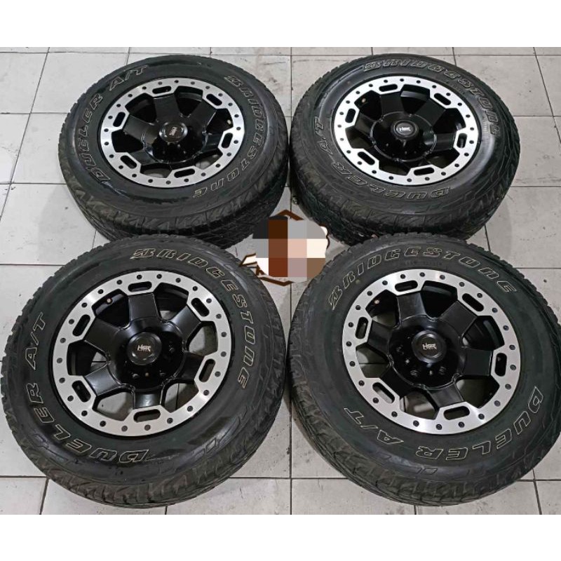 Velg Mobil Second Off-road Sabana Ring 15 Pcd 5x114 + Ban Bridgestone A/T 235 70 R15 Buat Vitara CR-