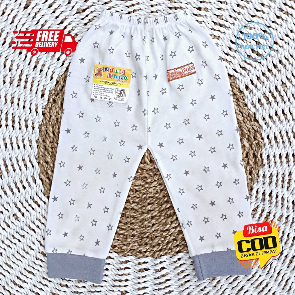 SALE 7.7 Serian Abu - 3 pcs Celana Panjang Bayi Baru Lahir 0 - 3 Bulan Grey Series merk SNI Bolo - Bolo