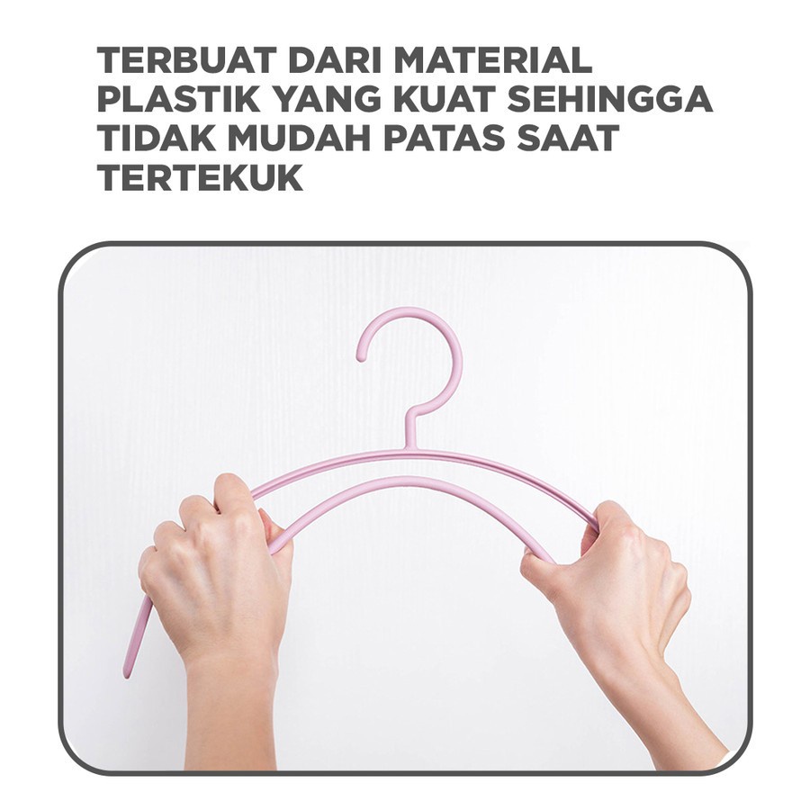 LT- [ 5 PC] HANGER PLASTIK GANTUNGAN BAJU HANGER PAKAIAN LAUNDRY ANTI SLIP