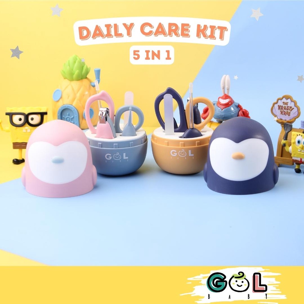 GOL Baby Nail Care Manicure Set 5 in 1  - Perawatan Gunting Kuku Bayi Set Owl Series