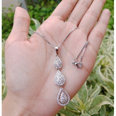 Kalung Silver wanita anti karat bahan titanium