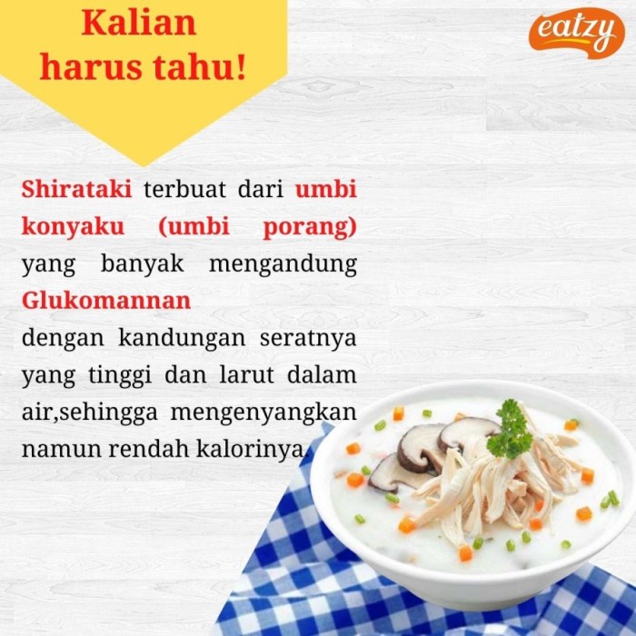 Eatzy Bubur Shirataki Ayam Jamur - Keju