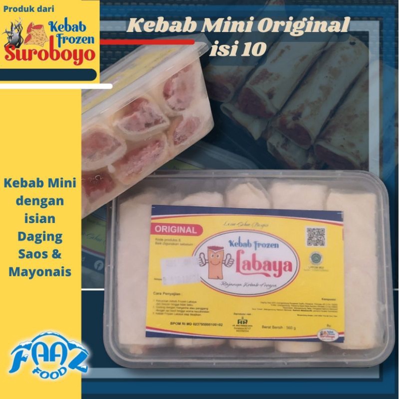 

Kebab Daging Original isi 10 (Kebab Frozen, Kebab Mini, Frozen Pack)