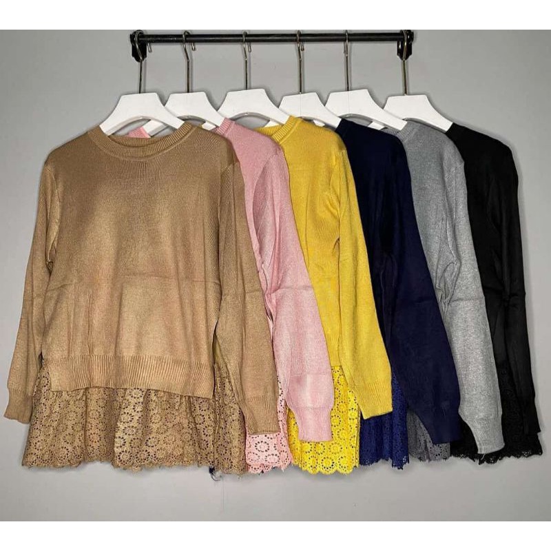 Atasan Blouse Renda Rajut - Wanita Import