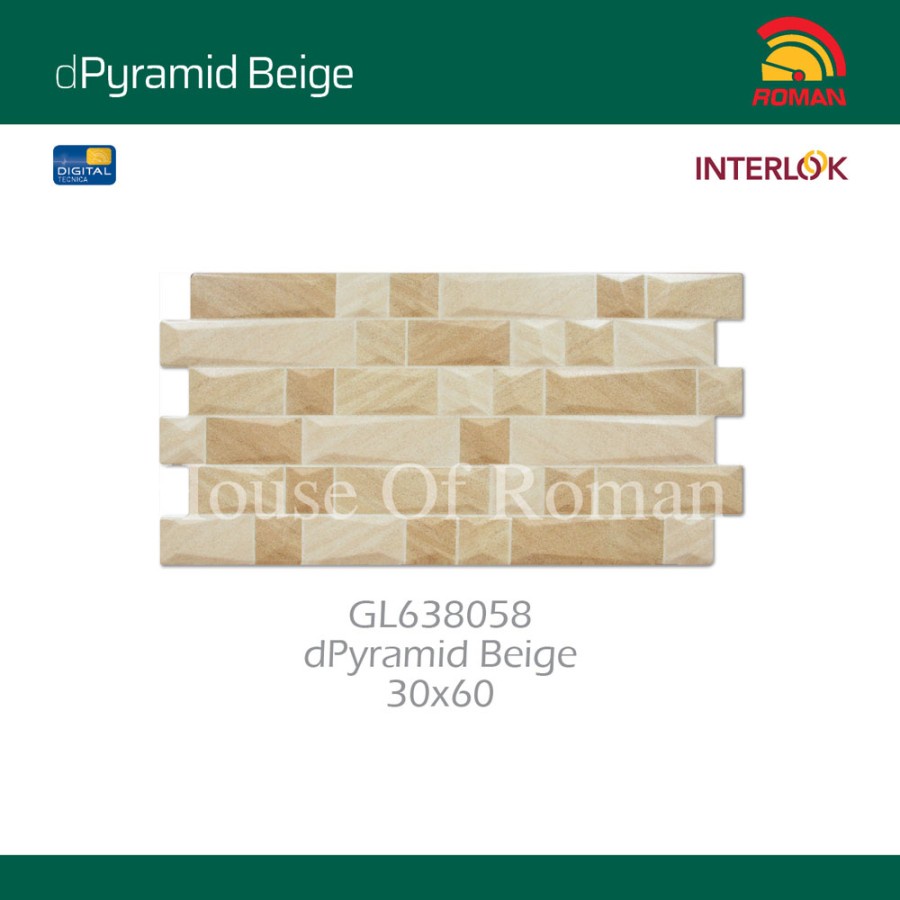 ROMAN INTERLOK DPYRAMID BEIGE 30X60 GL638058 (ROMAN HOUSE OF ROMAN)