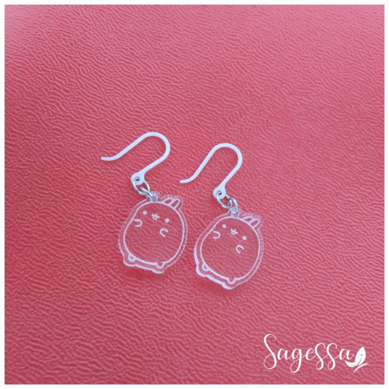 Anting Plastik Transparan Molang (Jumbo)