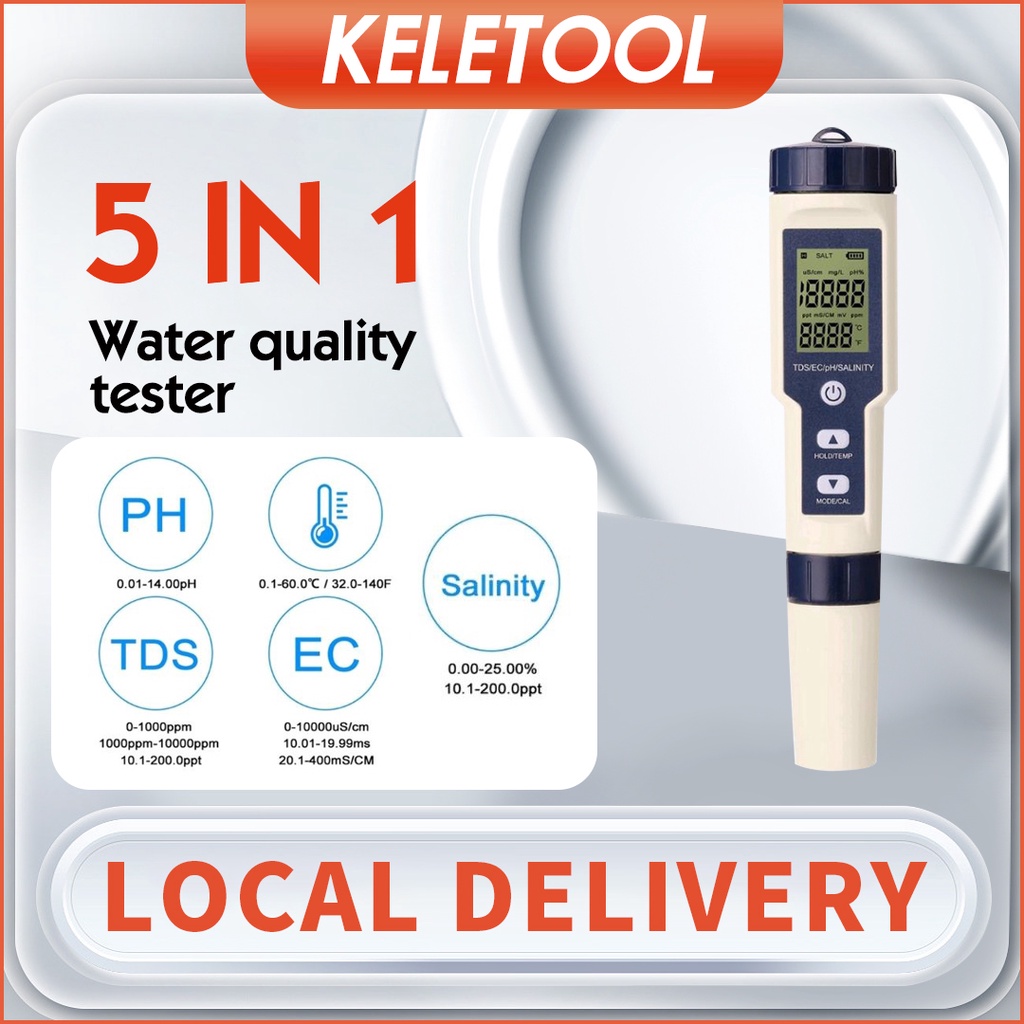 Alat Tes Ph Ec Tds digital Penguji Monitor Kualitas water laut quality tester ukur ppm kolam ikan Sa