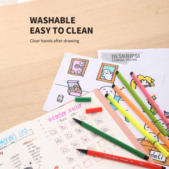 

Terlaris ✨ -Deli EC10536 Felt Pen Washable 1.0mm 36C / Spidol Mudah di Hapus 36C- 2.1.23
