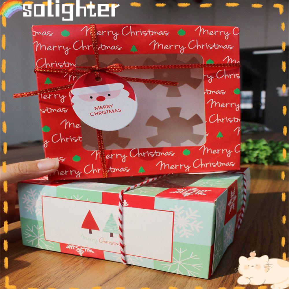 Solighter Christmas Gift Box Fashion Biskuit Nougat Kotak Pembungkus Kado