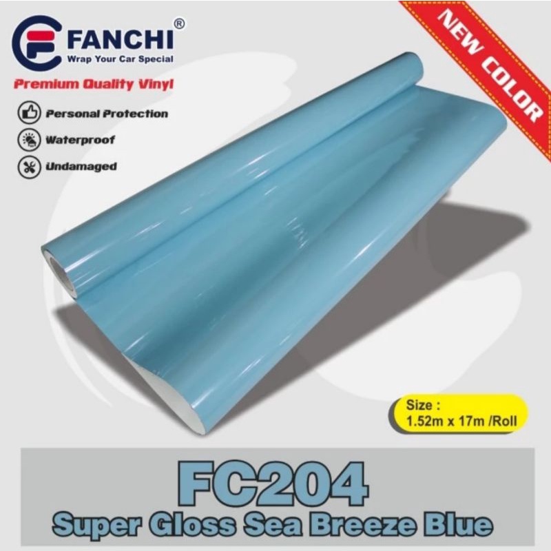 Sticker Fanchi FC204 Super Gloss Glossy Sea Breeze Blue Premium Wrap