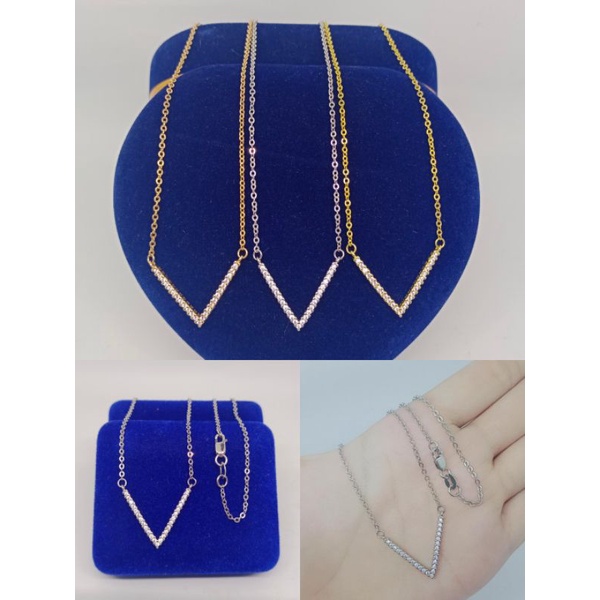 kalung koye rantai nori listring (V) mp/perak asli silver 925 lapis emas/perhiasan fashion wanita terbaru
