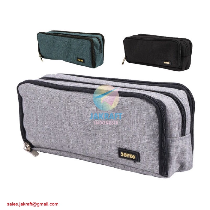 

Terlaris ✨ -Tempat Pensil Kain 3 in 1 Zipper Pen Pencil Soft Case JOYKO PC-5006- 2.1.23