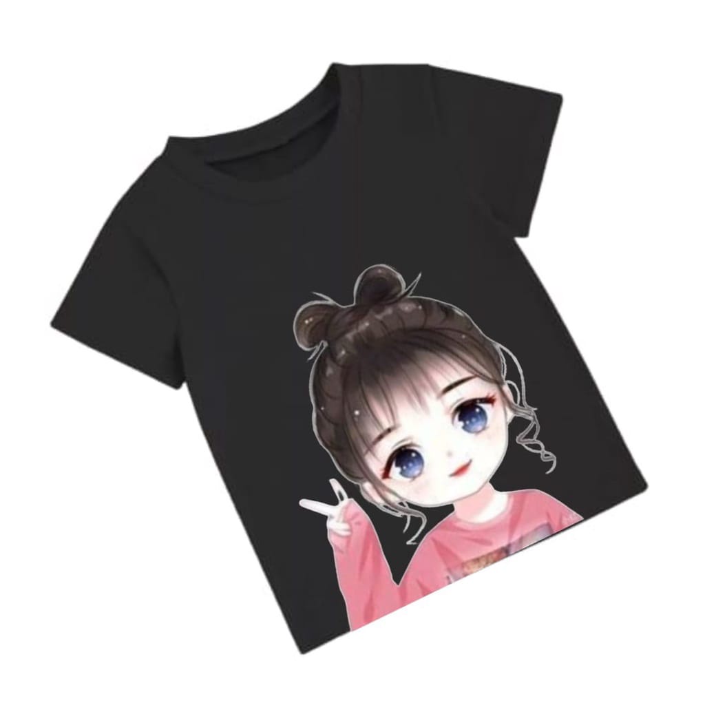 Hzl_outfit Kaos Anak Perempuan Girl Cute Animasi M.L.XL