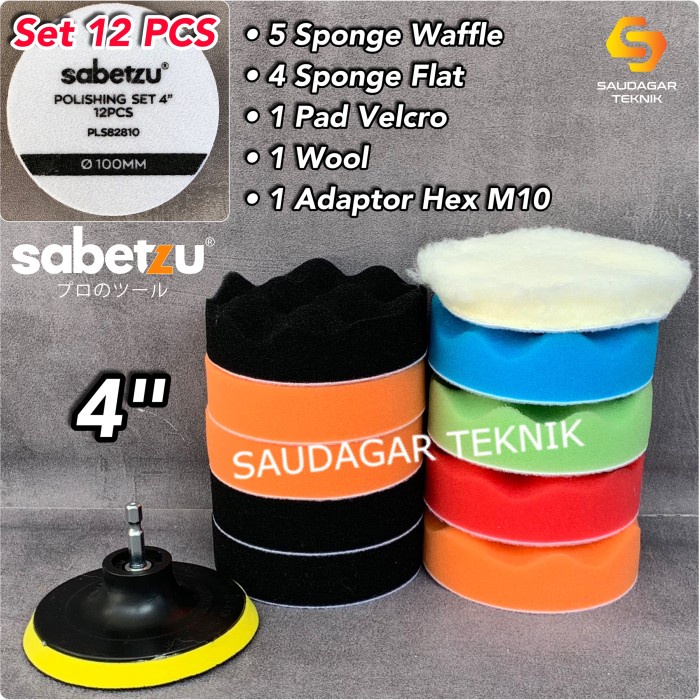 Perawatan Busa Poles 4 Inch Set Wool Poles 4" Sponge Polishing Pad