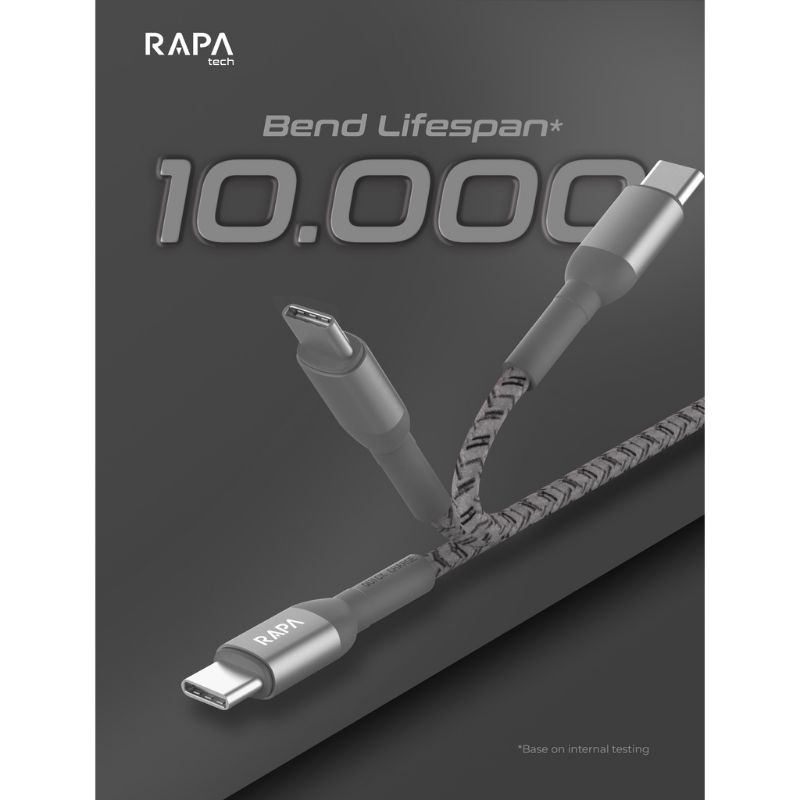 RAPAtech DC1013 Kabel Data Fast Charging QC3.0 60w Type-C to C