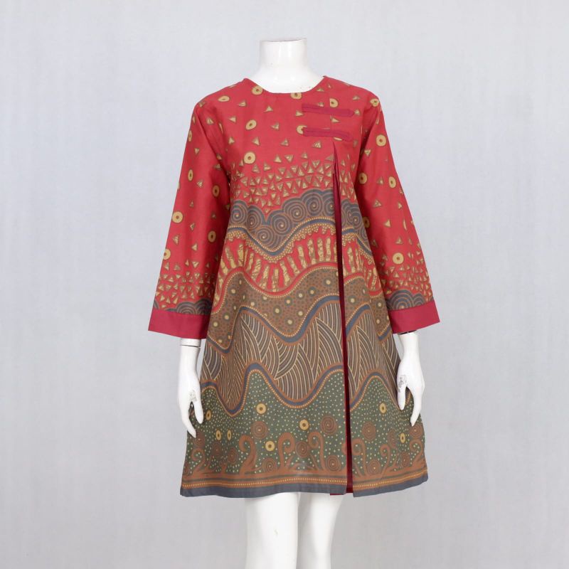 Tunik Pias Tarasari 01 | Dress Baju Kerja Batik Asli Solo