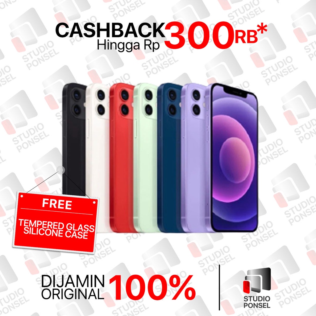 Handphone 12 256GB 128GB 64GB  Garansi Resmi 64 128 256 GB Black White Red Blue Purple