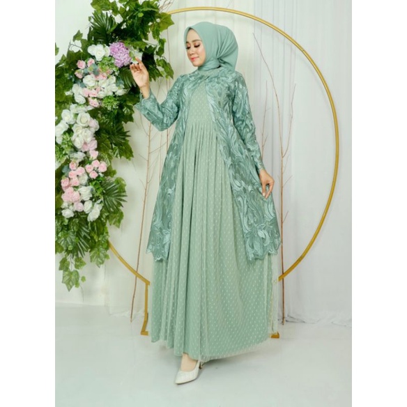 Gamis Cardigan Syabira Bordir Original Butik