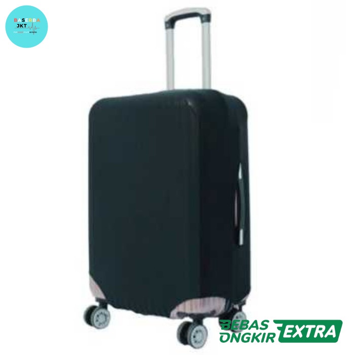 Cover Bungkus Tas Cover Koper Elastis Polos Sarung Koper Anti Debu Hitam