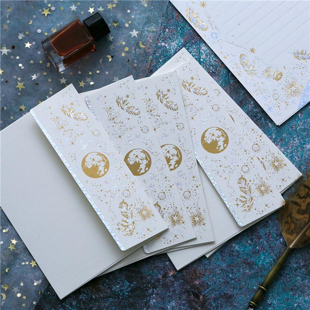 Nanas 10 /16Pcs Bronzing Bulu Amplop DIY Stationary Love Letter Vintage Berkah Surat Kertas