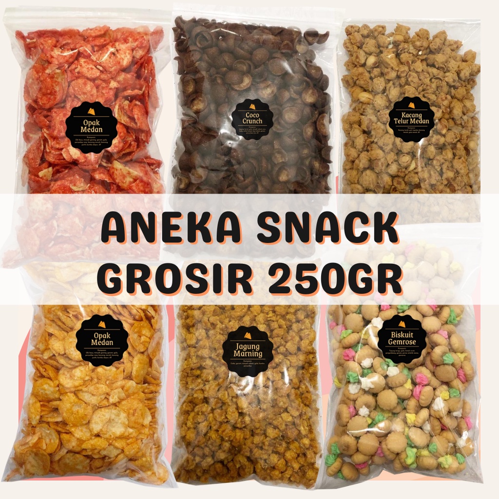 [DELISH SNACKS] Aneka Snack Grosir 250 Gram / Grosiran Kiloan Cemilan Camilan Murah Enak Asin Pedas