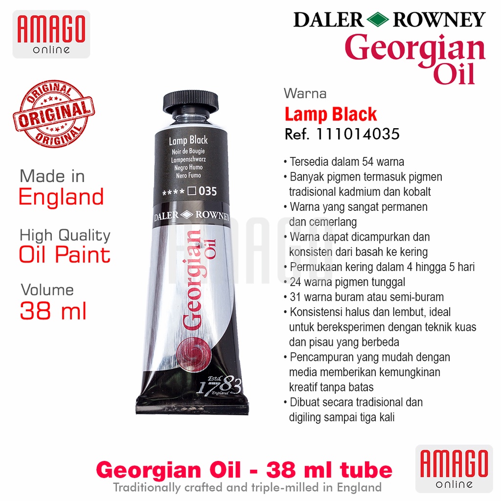 DALER-ROWNEY - GEORGIAN OIL 38 ml - LAMP BLACK - 111014035