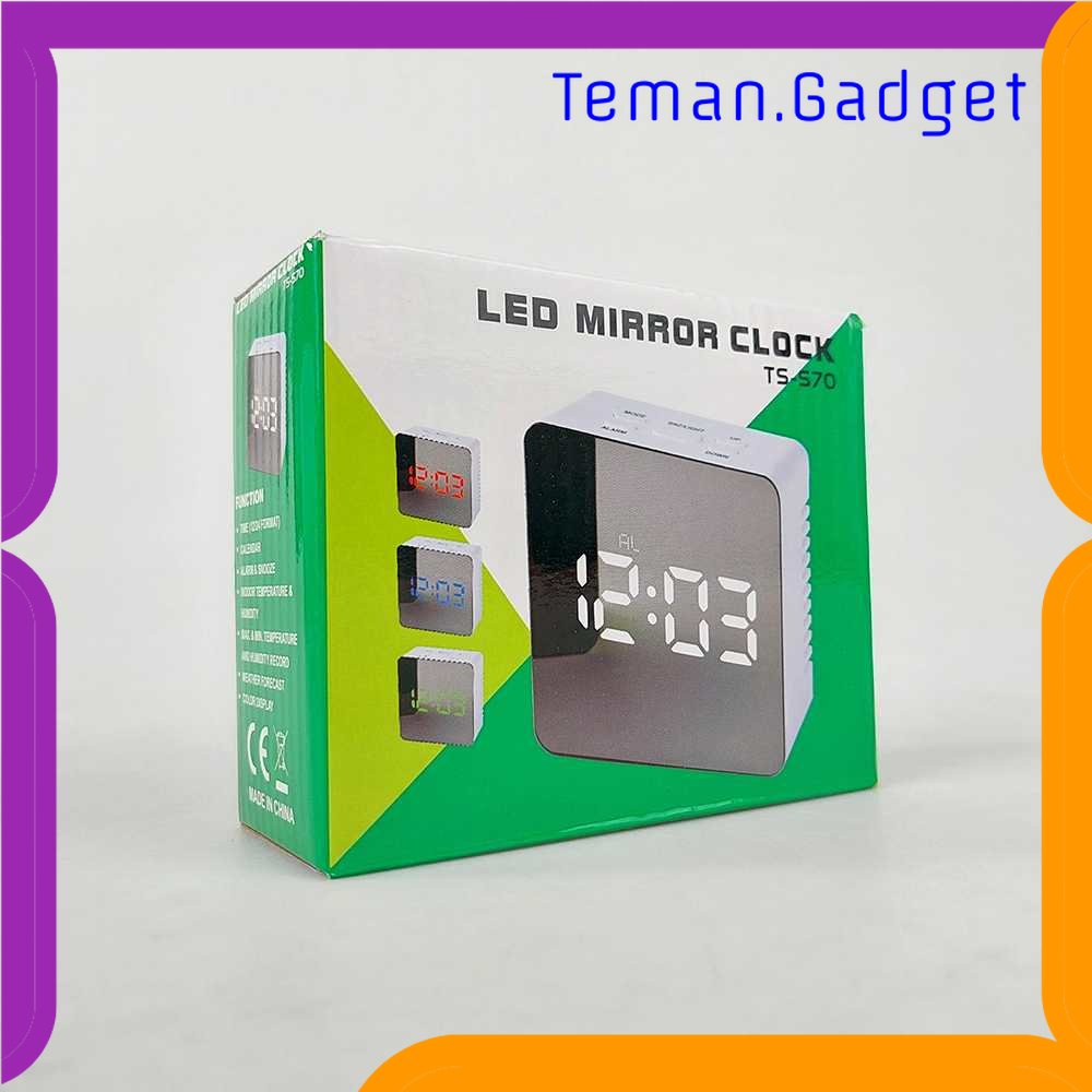 TG-PJM Jam Meja LED Digital Mirror Clock with Temperature - TS-570