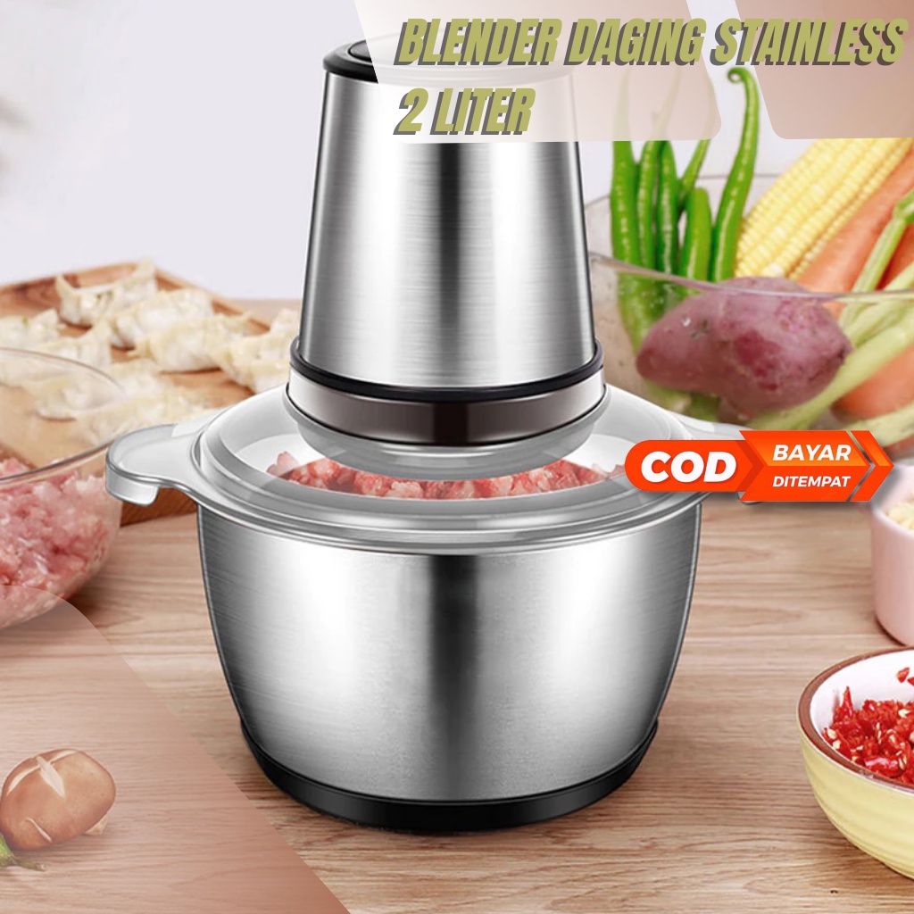 Blender Daging Chopper Stainless 2 Liter 3 In 1