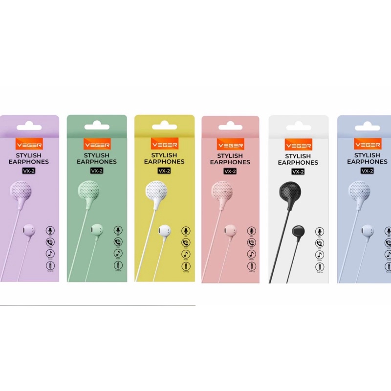 VEGER Headset / Handsfree / Earphones VX-2 - Veger Colorfull Extra Bass With Mic