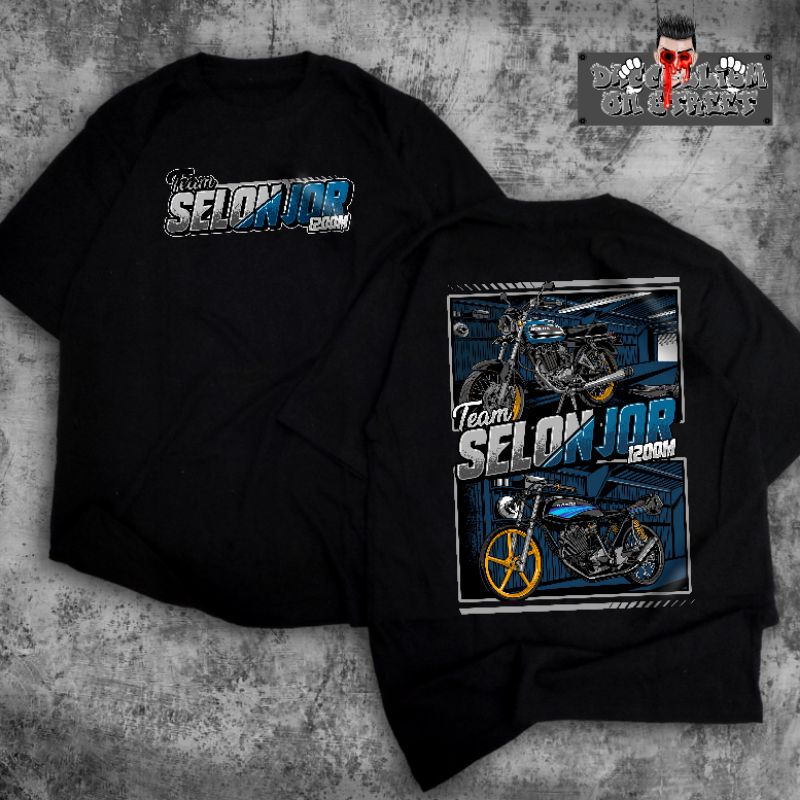 T-SHIRT KAOS CB SELONJOR RACING FUL SABLON, TERBAIK, KAOS  CB GL, KAOS CB FUL DESAIN SABLON, KAOS GL