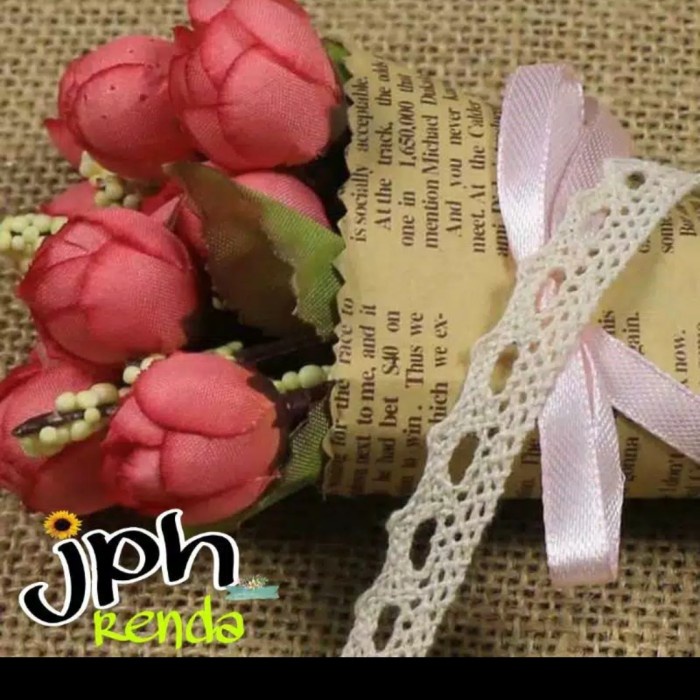 Renda Renda Rajut 1Cm Per Roll 15 Yard