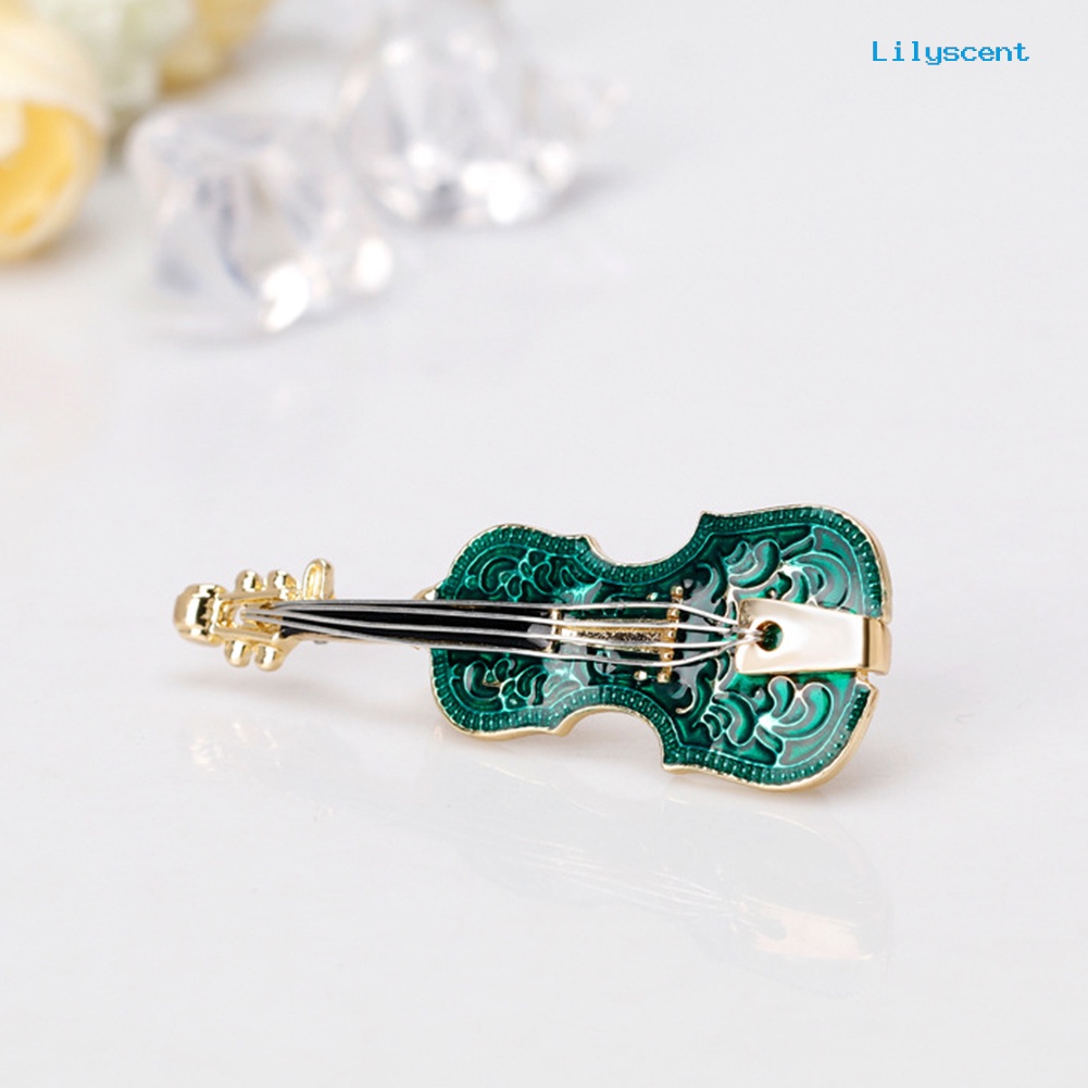 [LS] Unisex Violin Bentuk Enamel Instrumen Bros Pin Korsase Jas Lapel Dekorasi