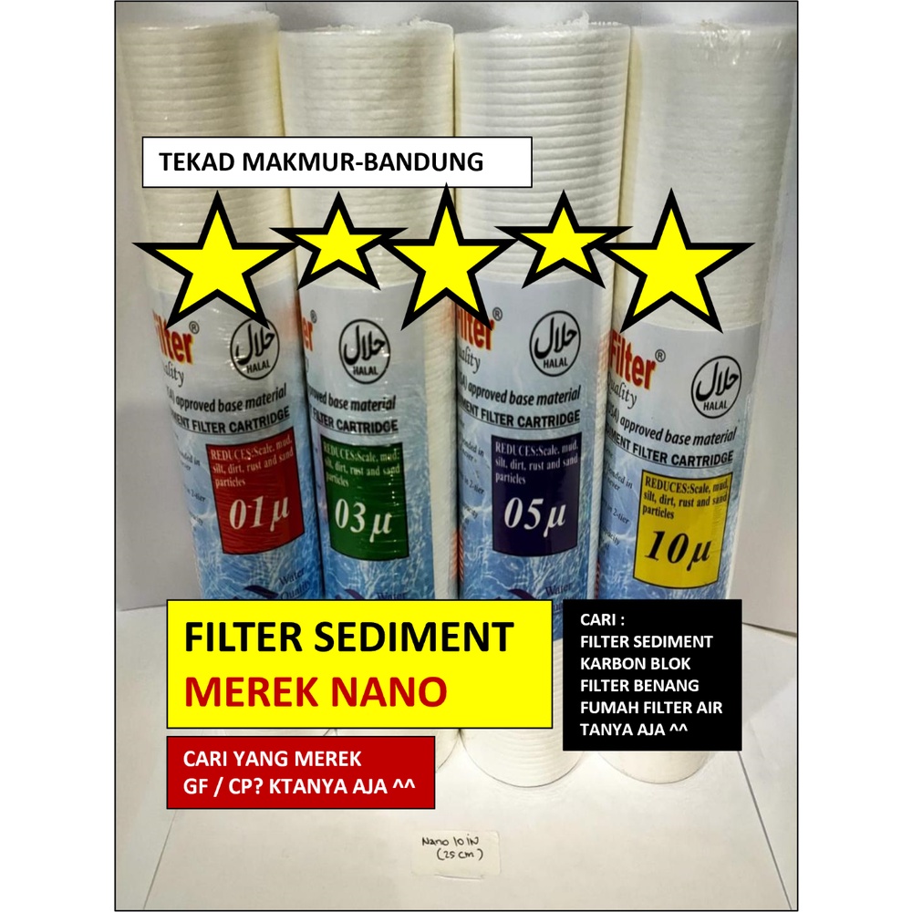 Filter Saringan Penjernih Air Tipe Sediment Merek Nano Filter ukuran 20 Inch