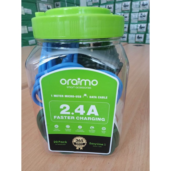 KABEL ORAIMO OCD-113L OCD113L USB LIGHTNING Ip 2.4A USB IP LIGHTNING FAST CHARGING Per Pcs Original BERKWALITAS GARANSI 1TH 1pcs