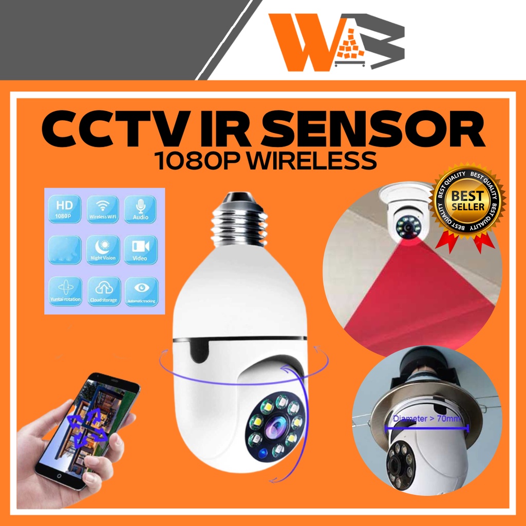 COD Kamera CCTV Tersembunyi / Kamera CCTV IP / IP Kamera Tersembunyi / CCTV Sensor Gelap Nightvision / CCTV IP Camera 1080P E27 Wireless Dual Light IR Sensor / CCTV Lampu V380 Pro 3MP Kamera CCTV Wifi Lampu CCTV 360 Derajat Panoramic Smart CCTV Bohlam