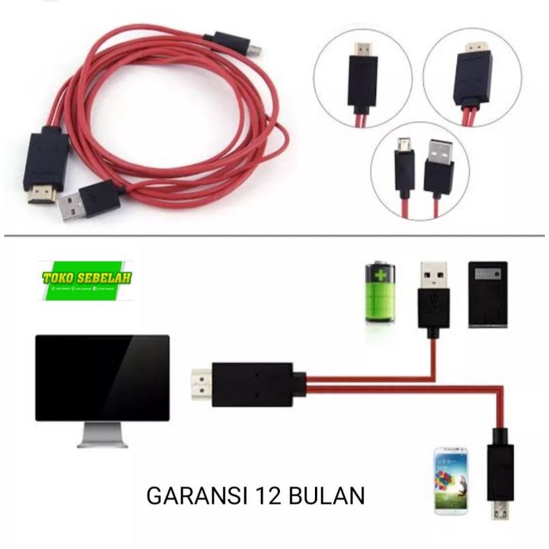 KABEL MHL MIKRO USB TO TV 1meter untuk menyambungkan tampilan hp ke TV