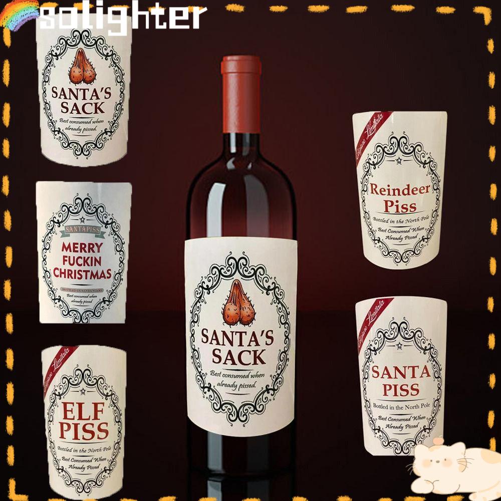 Label Botol Wine SOLIGHTER Novelty Aksesoris Pesta Stiker Lucu