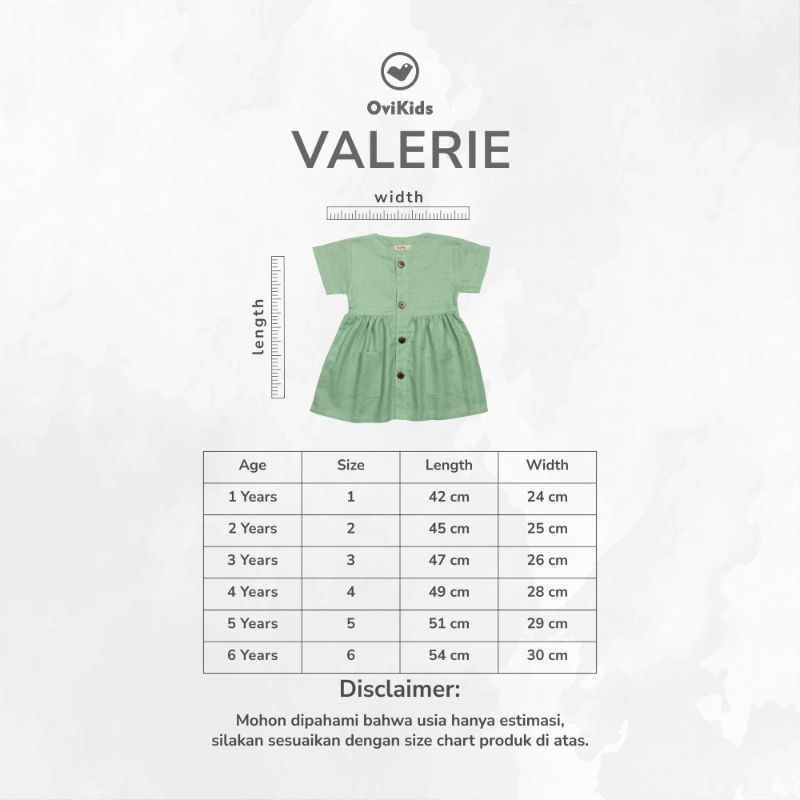 OVIKIDS -DRESSY -VALERIE | Atasan baju drees anak perempuan (1-6 tahun)