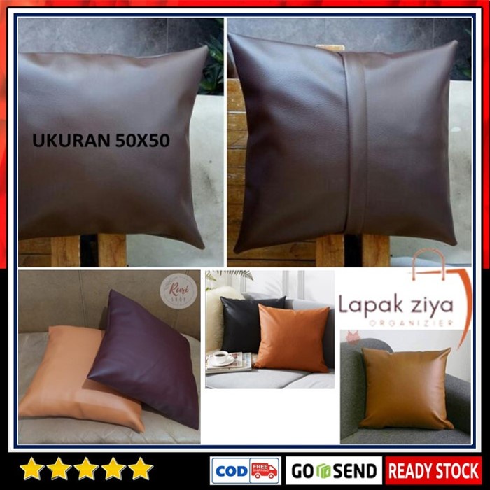 SARUNG BANTAL ANTI AIR KULIT SINTETIS / SARUNG BANTAL SOFA 50X50 / SARUNG BANTAL KULIT