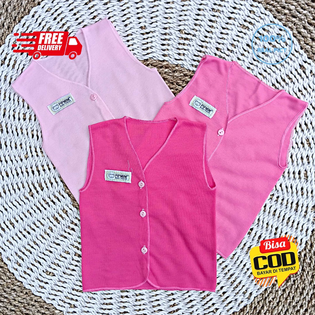 Baju Bayi Tangan Kutung PINK SERIES Size 0 - 3 Bulan merk SNI PIP MIM