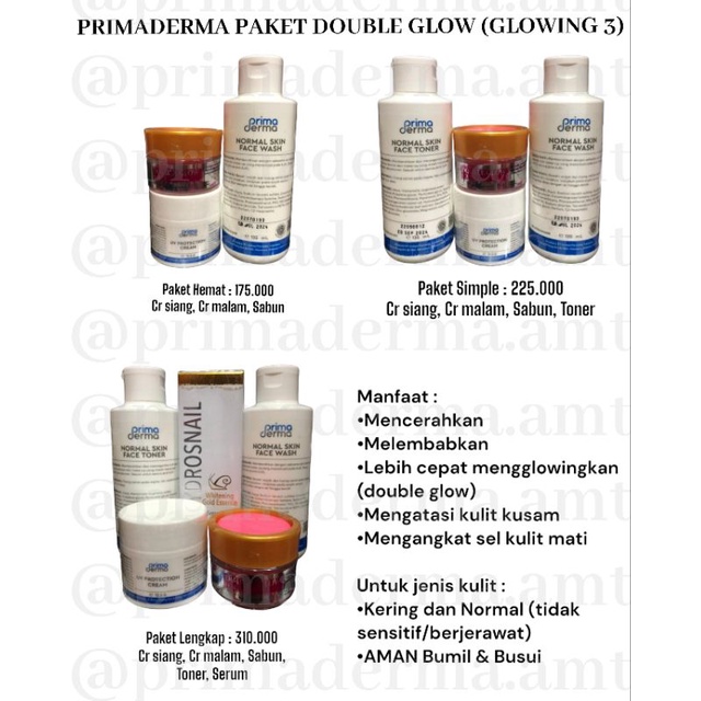 PRIMADERMA PAKET DOUBLE GLOWING